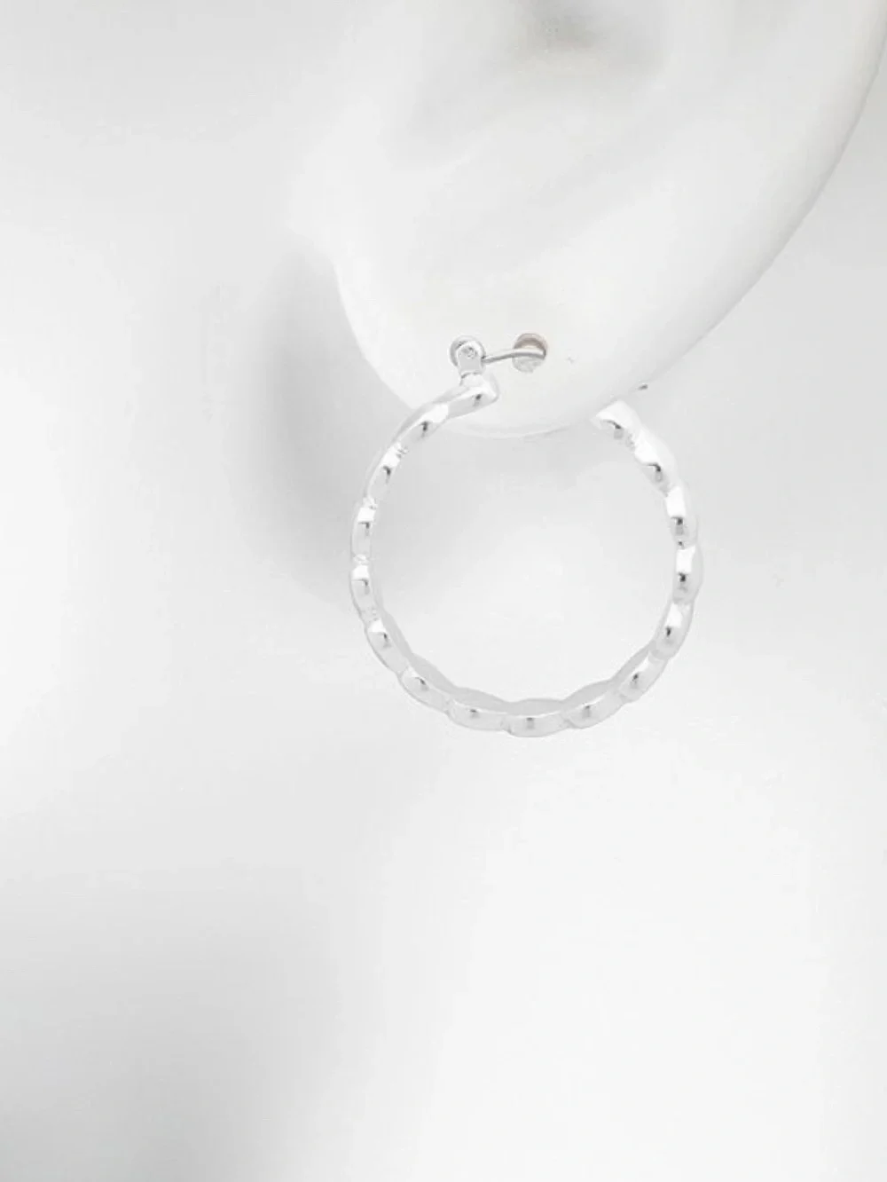 LC Lauren Conrad Silver Tone Heart Hoop Earrings (NWT)